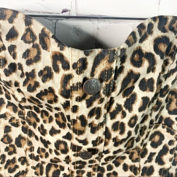 Veronica Beard Jeans Liza Leopard Denim Dress Women Black Brown 2/ XS-0373 - Picture 5 of 11